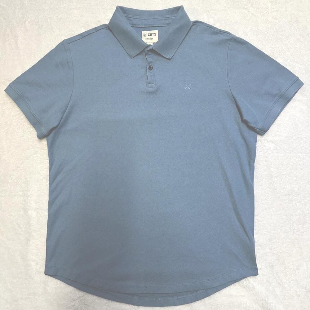 Cuts Men’s Prestige Polo Curved Hem 100% Pima Cotton Pique Texture Collared XL